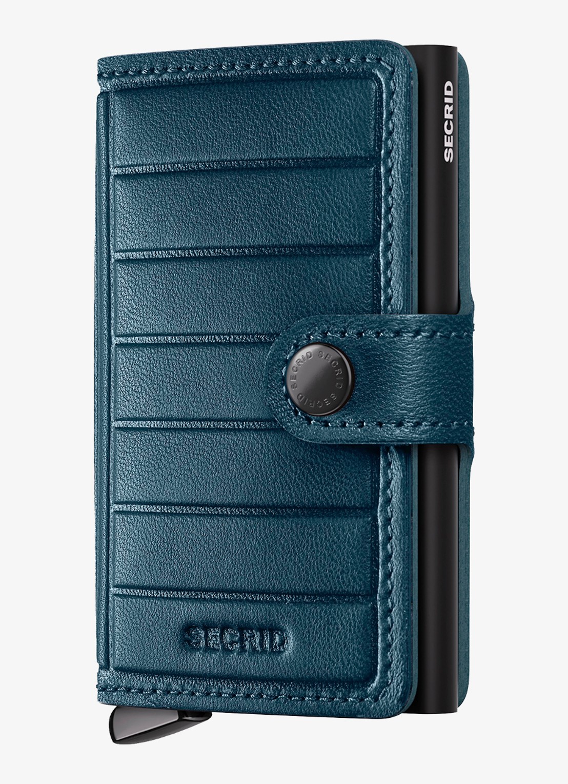 Secrid Miniwallet+ pasjeshouder van leer - voorkant 3 petrol