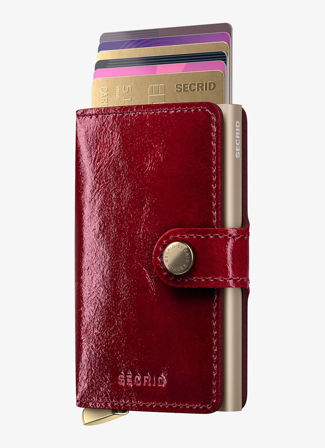 Secrid Miniwallet+ pasjeshouder van leer - voorkant rood