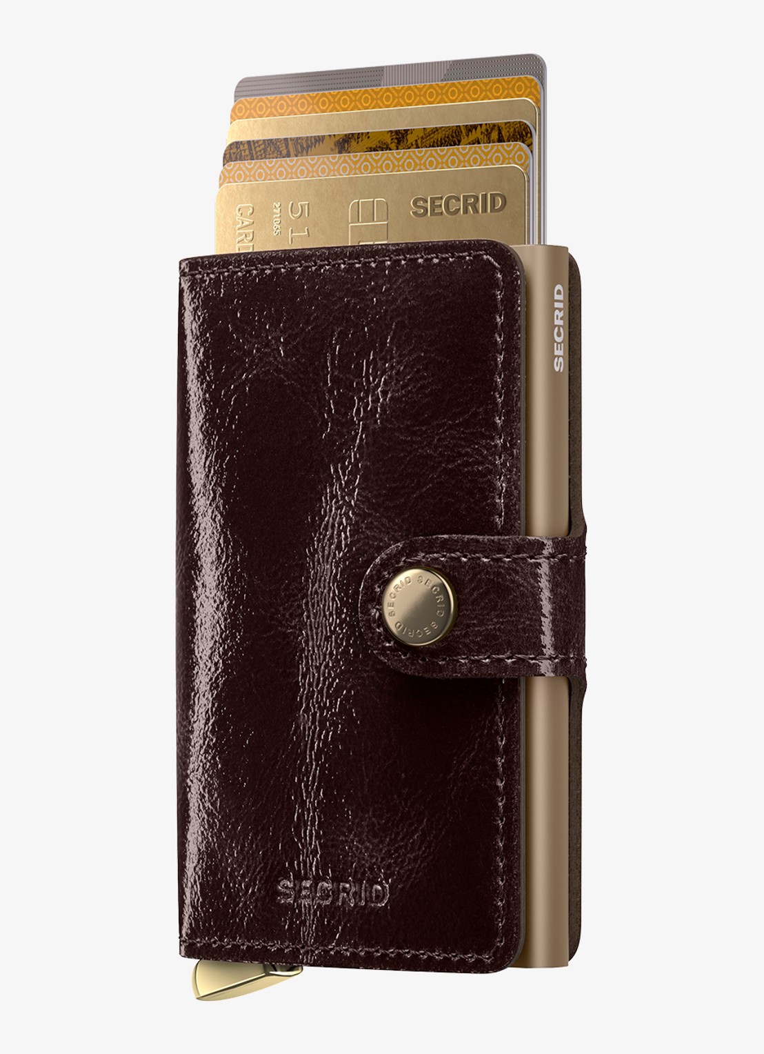 Secrid Miniwallet+ pasjeshouder van leer - voorkant bordeauxrood