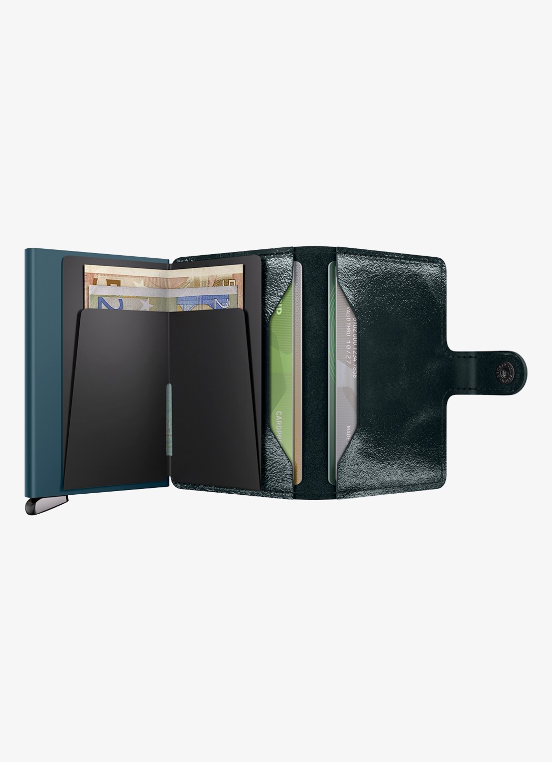 Secrid Miniwallet+ pasjeshouder van leer - detail 2 zeegroen