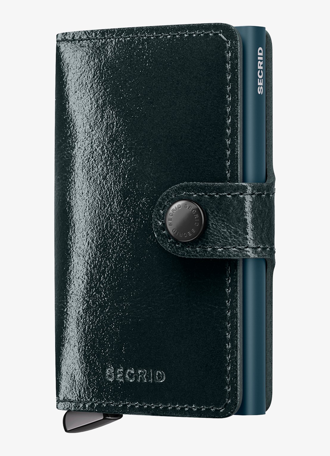 Secrid Miniwallet+ pasjeshouder van leer - voorkant 7 zeegroen