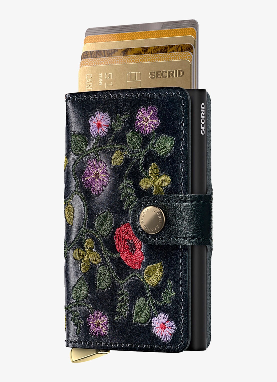Secrid Miniwallet+ pasjeshouder van leer - voorkant 5 zwart