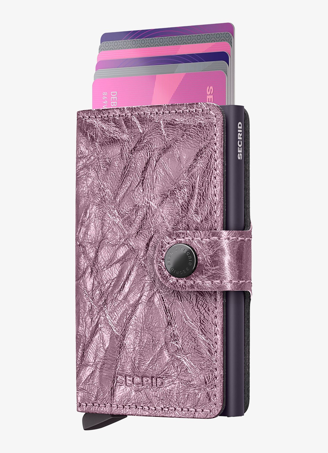 Secrid Miniwallet pasjeshouder van leer - voorkant roze