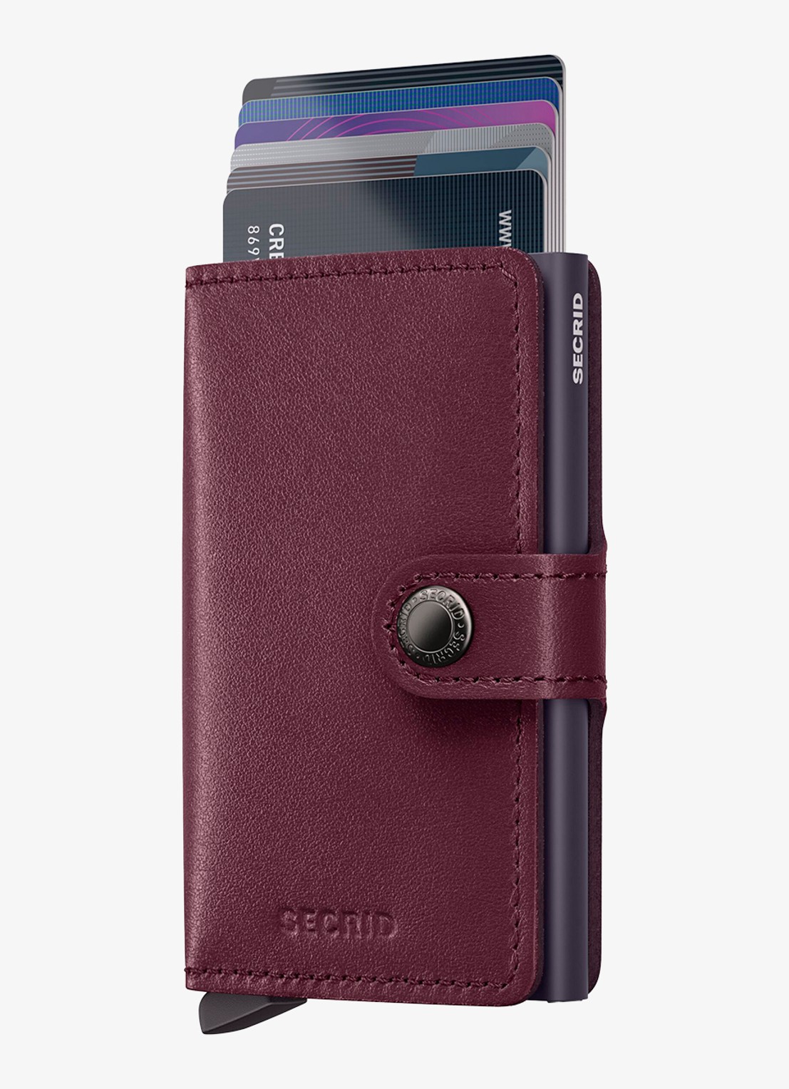 Secrid Miniwallet pasjeshouder van leer - voorkant cranberryrood