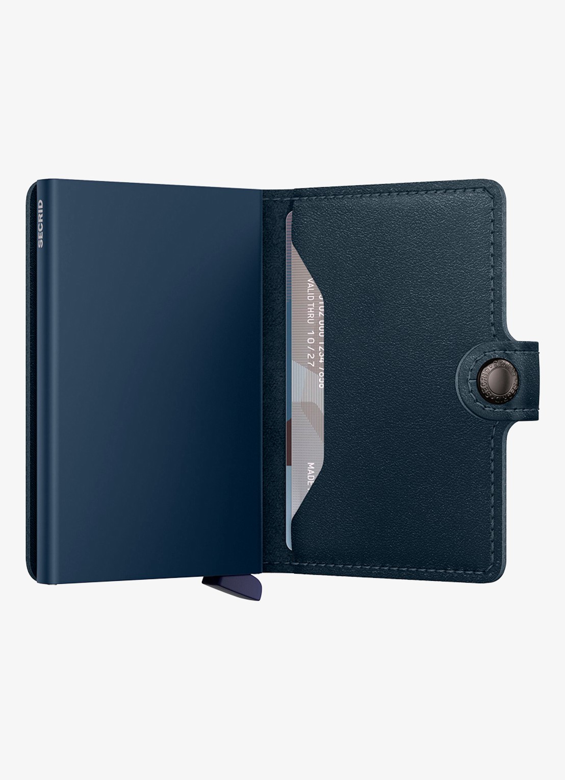 Secrid Miniwallet pasjeshouder van leer - detail donkerblauw
