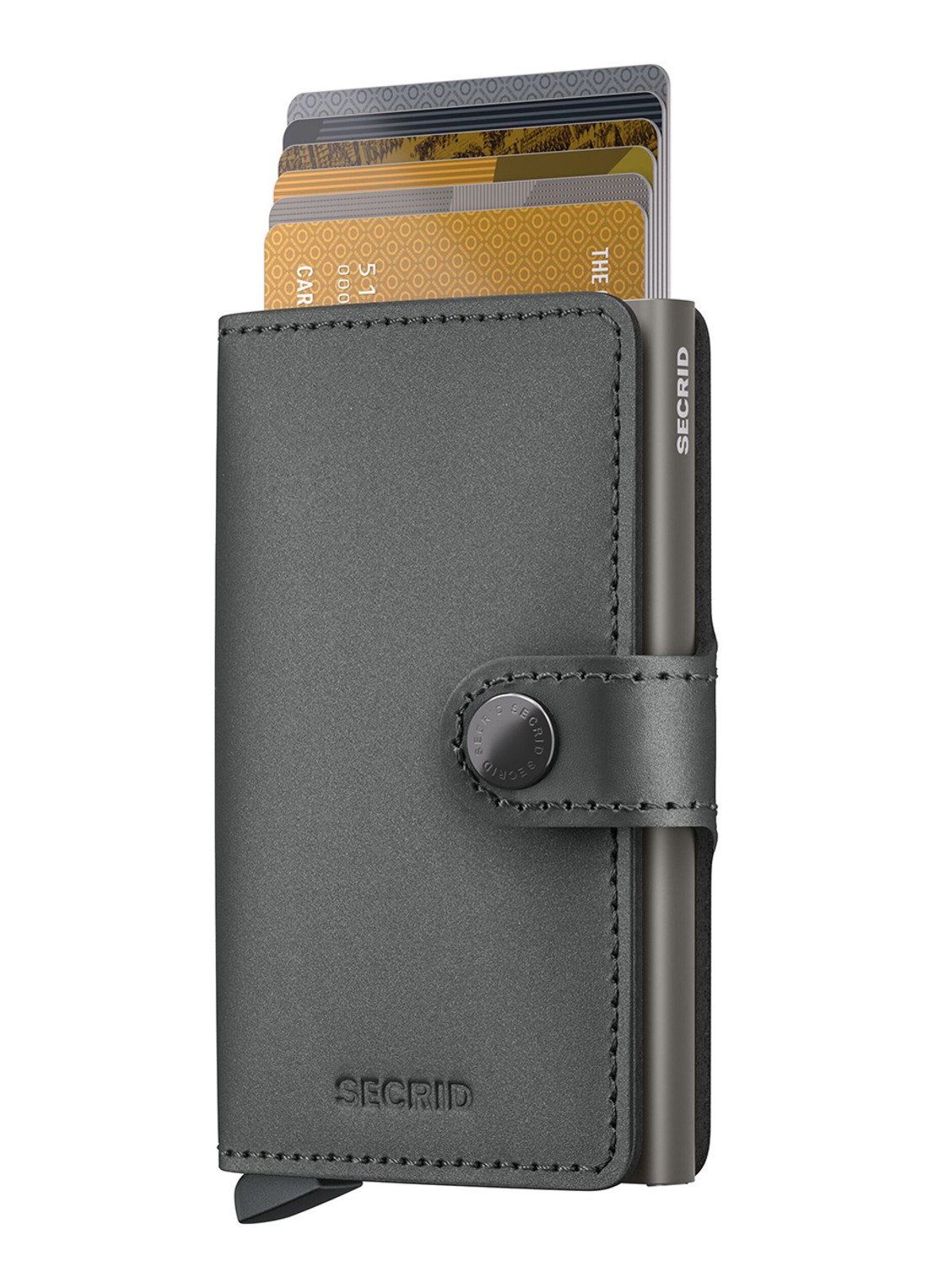 Secrid Miniwallet pasjeshouder van leer - voorkant 2 grijs
