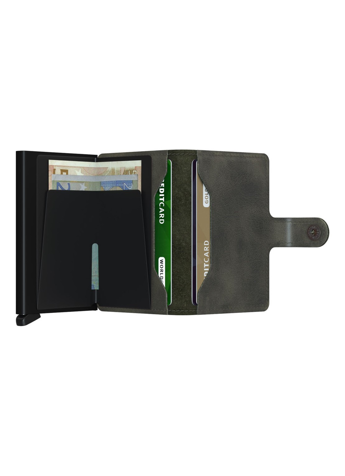 Secrid Miniwallet Vintage Pasjeshouder van leer - achterkant bronsgroen