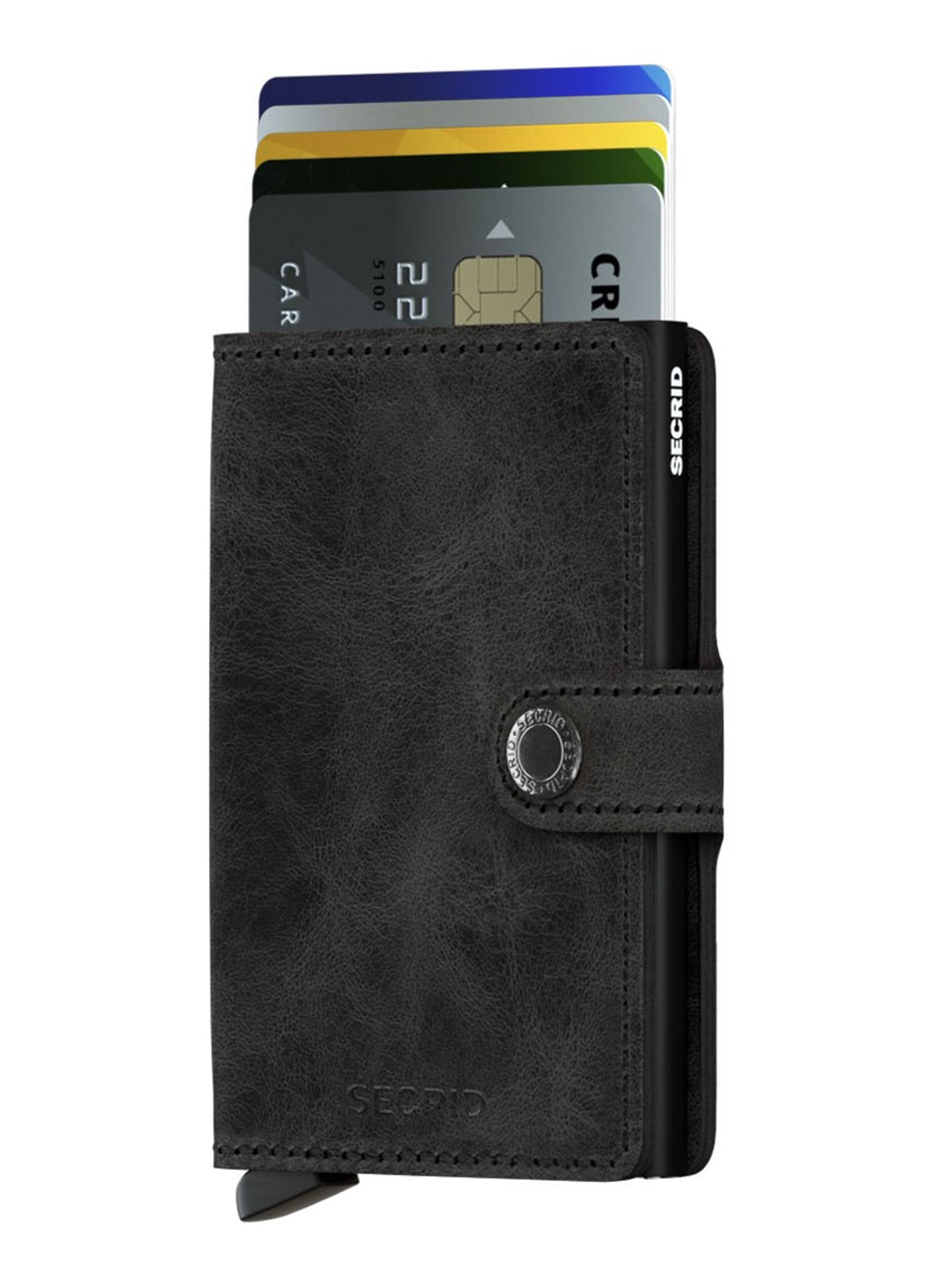 Secrid Miniwallet Wallet pasjeshouder van leer - voorkant 4 antraciet