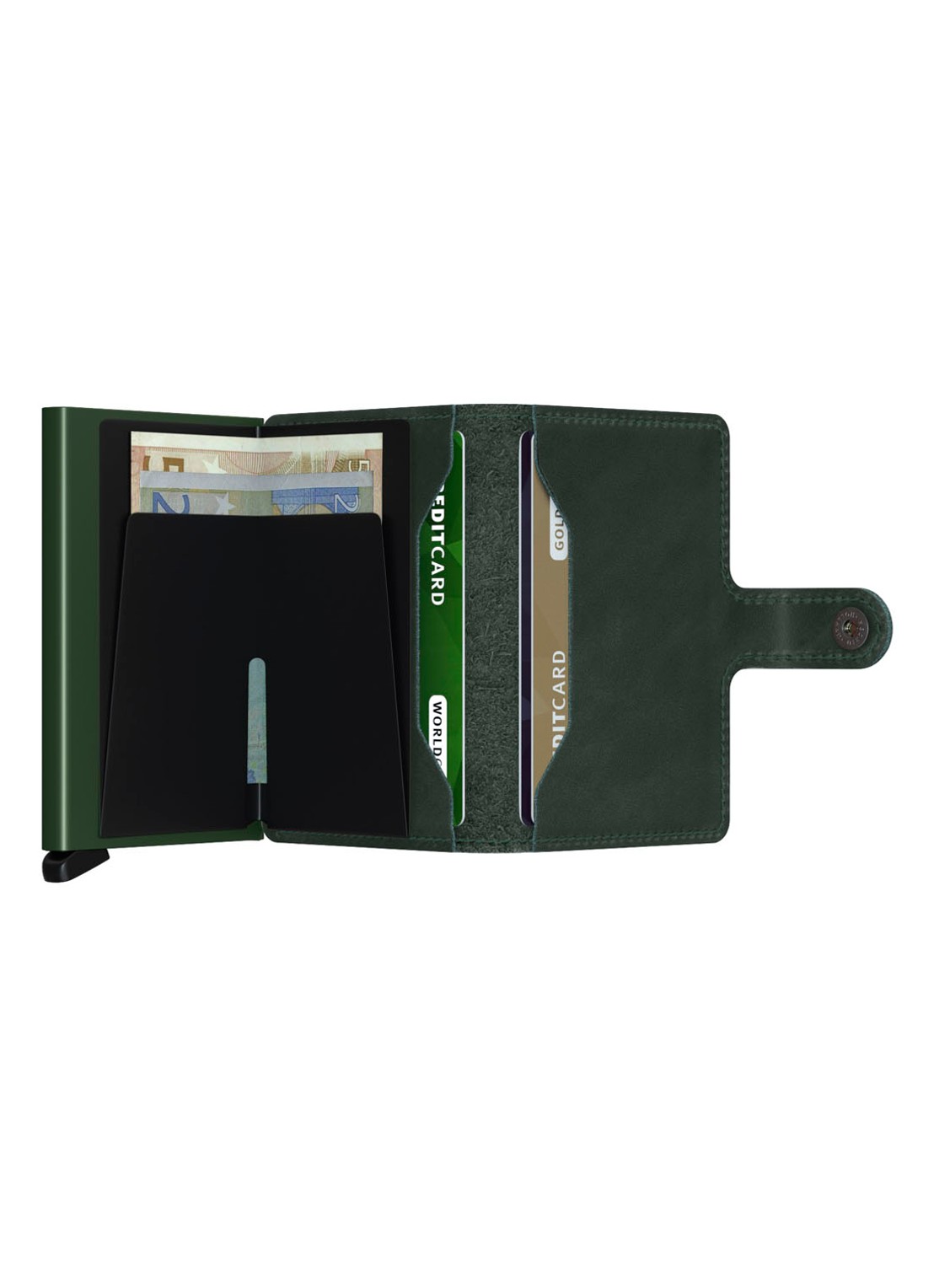 Secrid Miniwallet Wallet pasjeshouder van leer - achterkant 3 groen