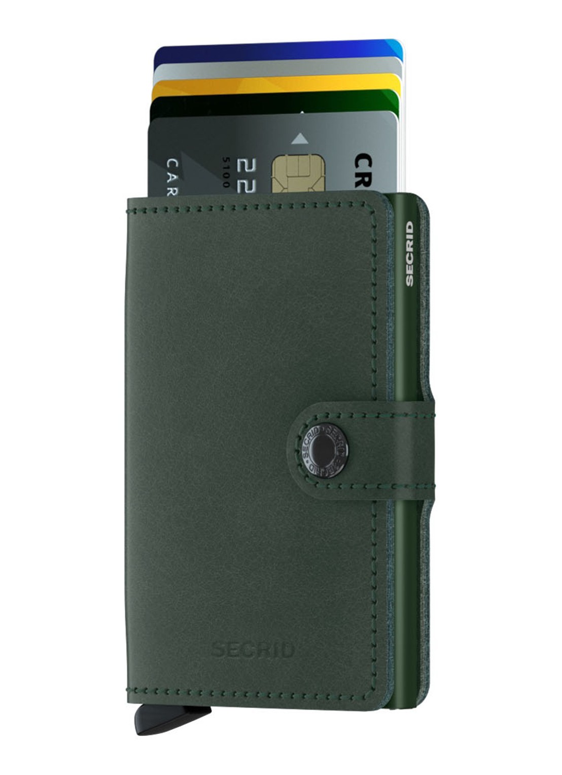 Secrid Miniwallet Wallet pasjeshouder van leer - voorkant 2 groen