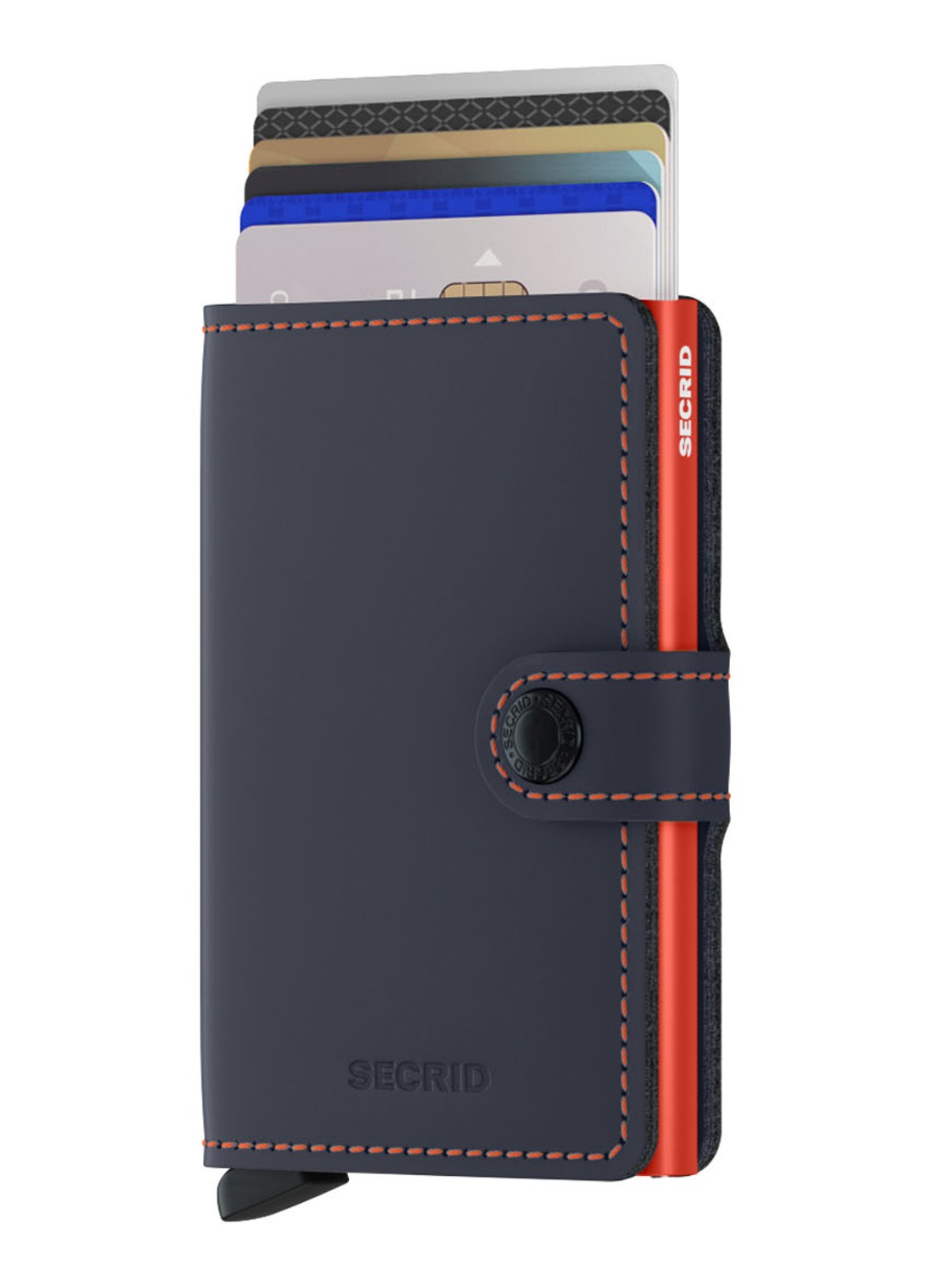 Secrid Miniwallet Wallet pasjeshouder van leer - voorkant 3 donkerblauw