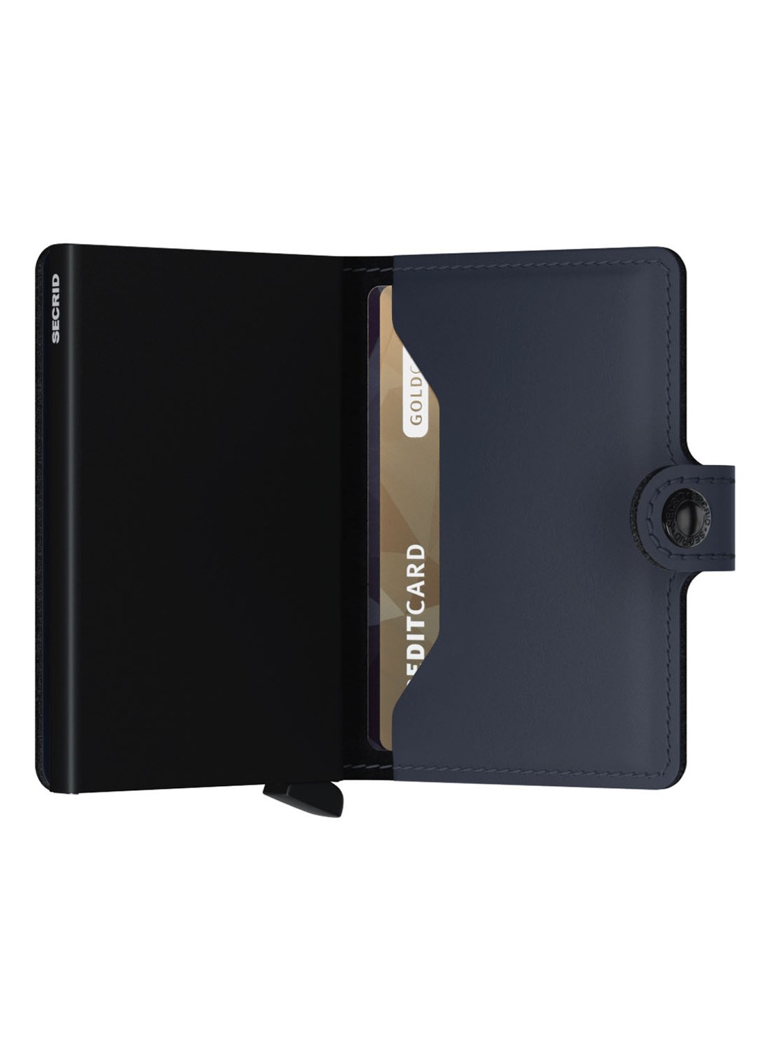Secrid Miniwallet Wallet pasjeshouder van leer  - achterkant donkerblauw