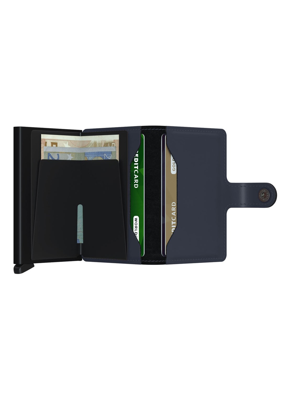 Secrid Miniwallet Wallet pasjeshouder van leer  - detail 4 donkerblauw