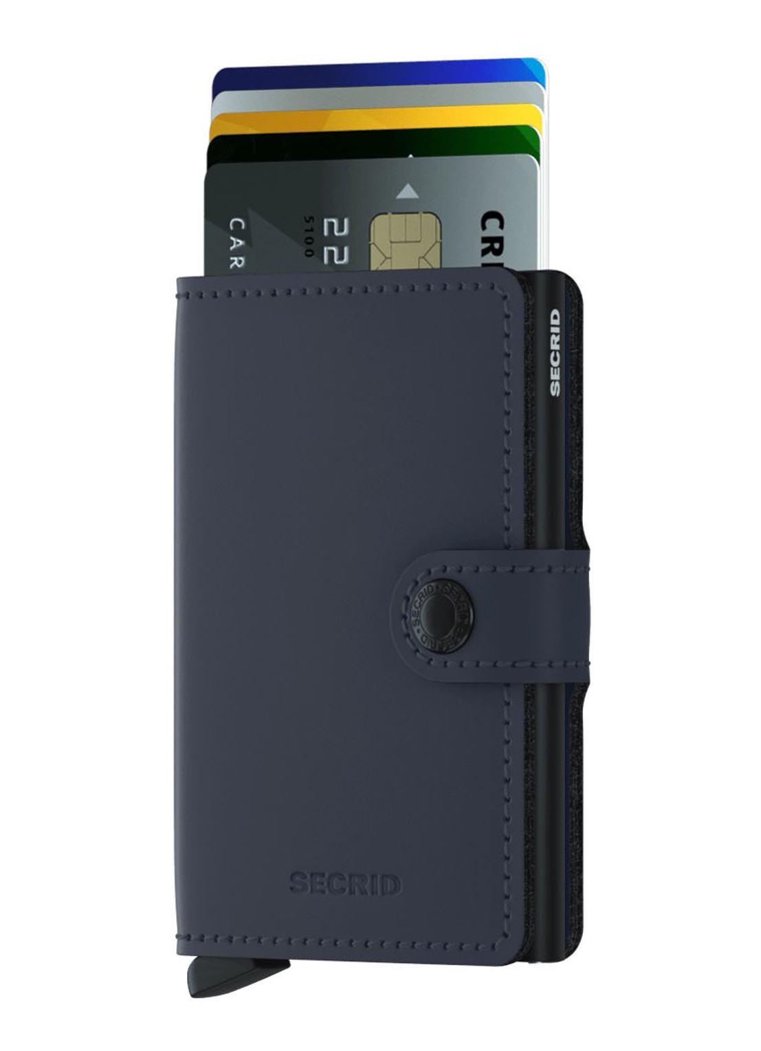Secrid Miniwallet Wallet pasjeshouder van leer  - voorkant 3 donkerblauw