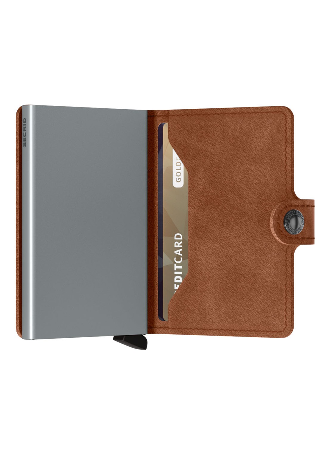Secrid Miniwallet Wallet pasjeshouder van leer - achterkant cognac