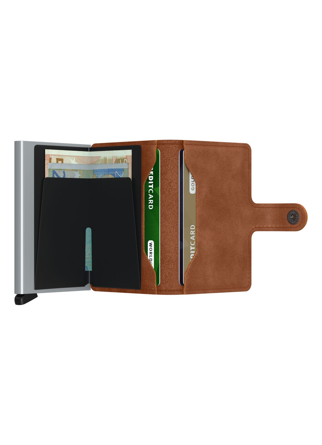 Secrid Miniwallet Wallet pasjeshouder van leer - detail 2 cognac