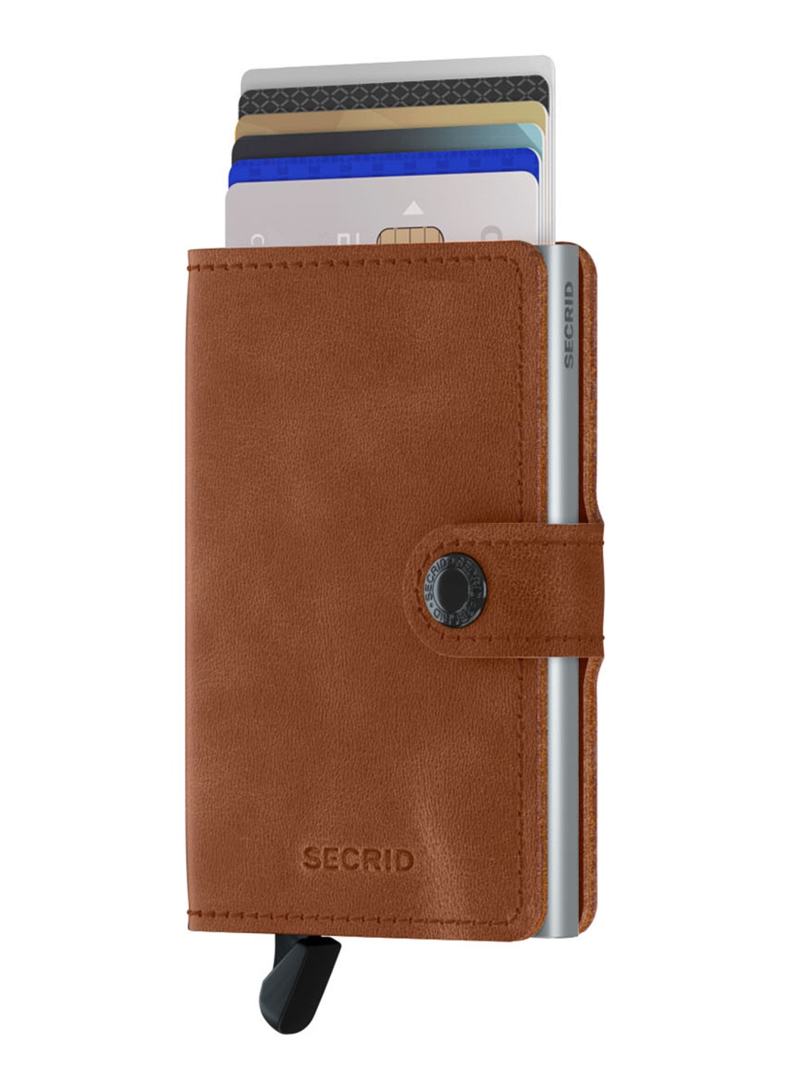 Secrid Miniwallet Wallet pasjeshouder van leer - voorkant 5 cognac
