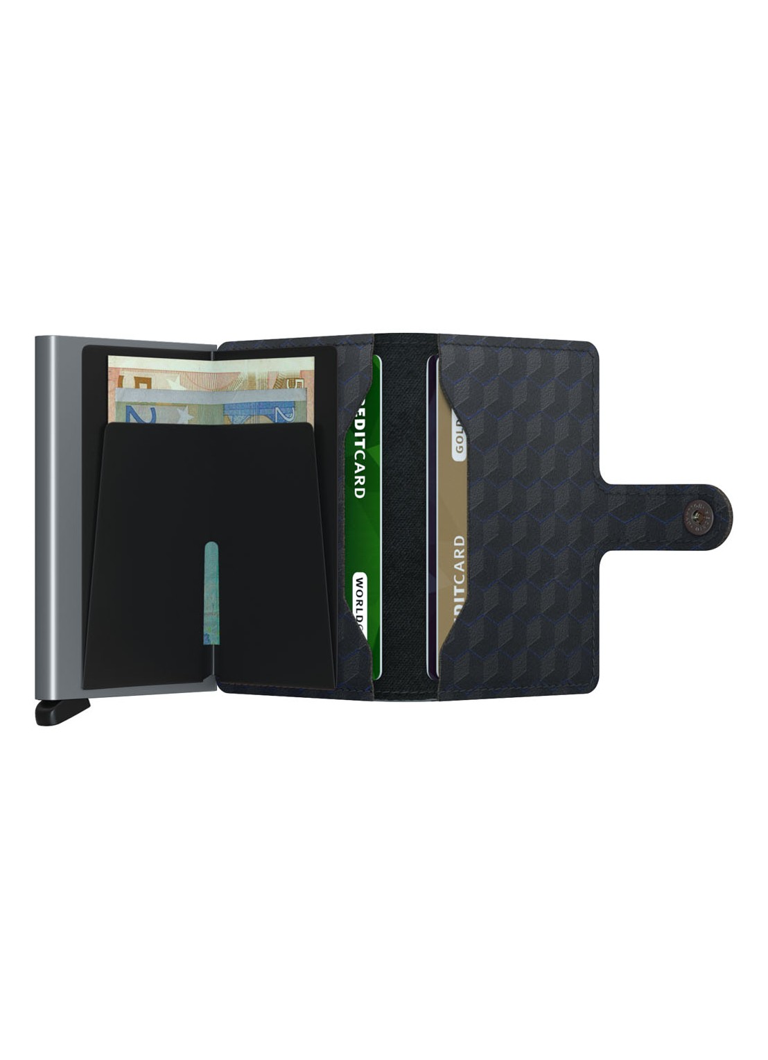 Secrid Miniwallet Wallet pasjeshouder van leer - detail zwart