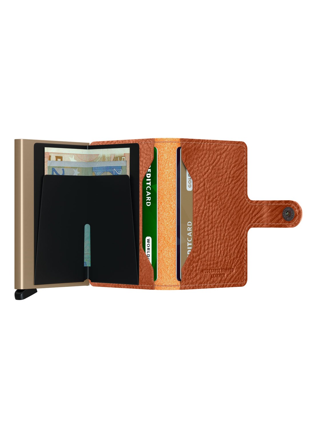 Secrid Miniwallet Wallet pasjeshouder van leer - achterkant cognac