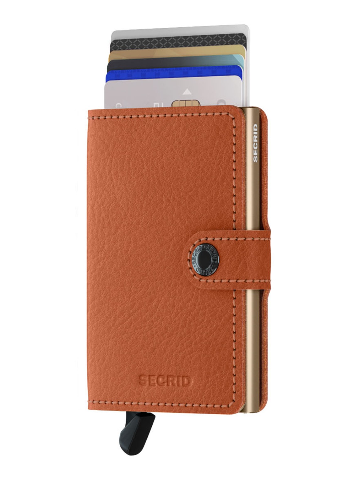 Secrid Miniwallet Wallet pasjeshouder van leer - voorkant 3 cognac