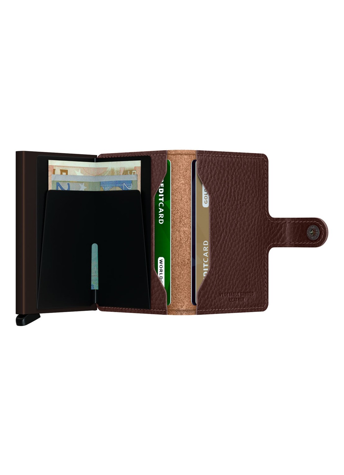 Secrid Miniwallet Wallet pasjeshouder van leer - achterkant 2 mahoniebruin