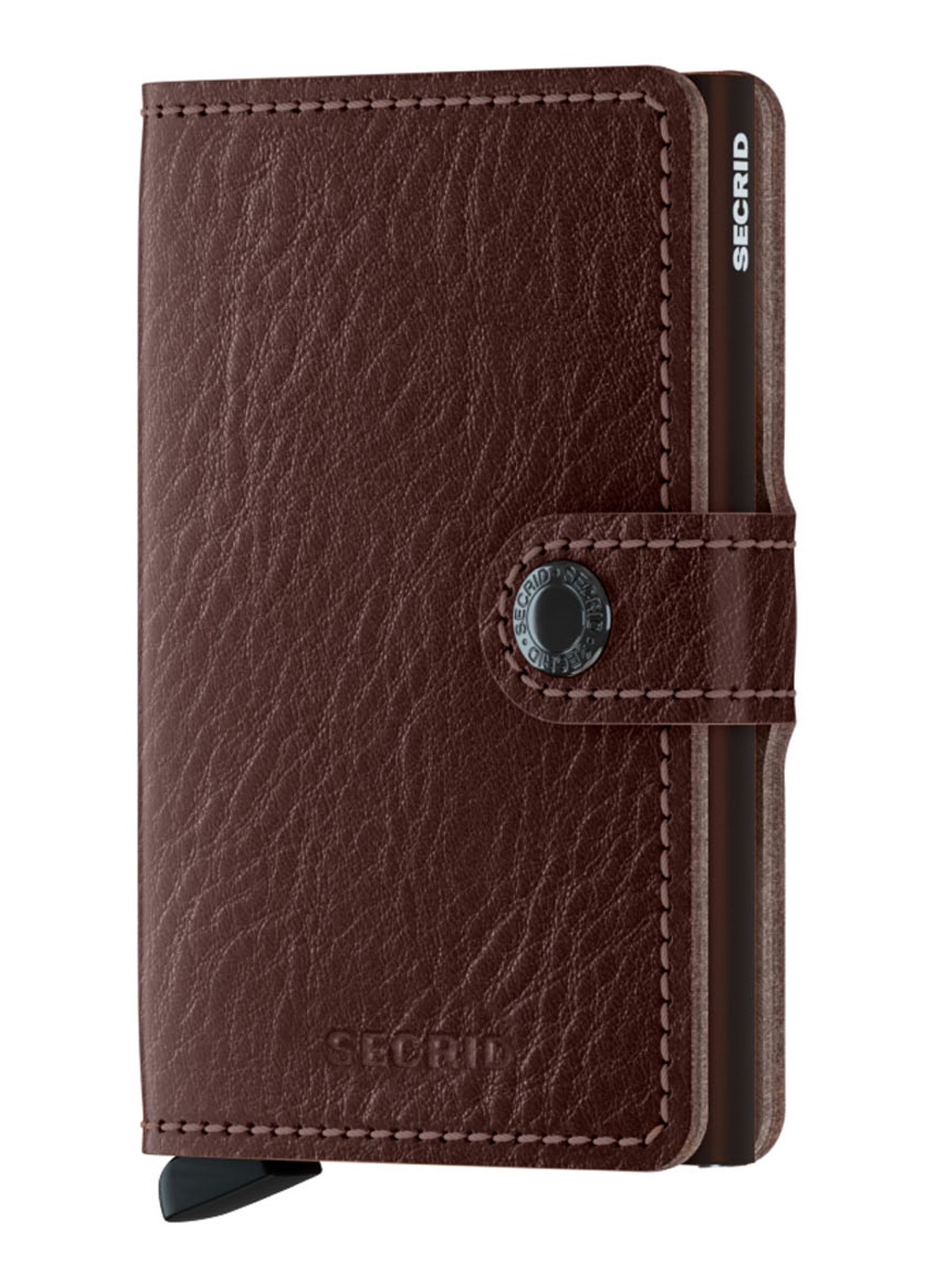 Secrid Miniwallet Wallet pasjeshouder van leer - voorkant 3 mahoniebruin