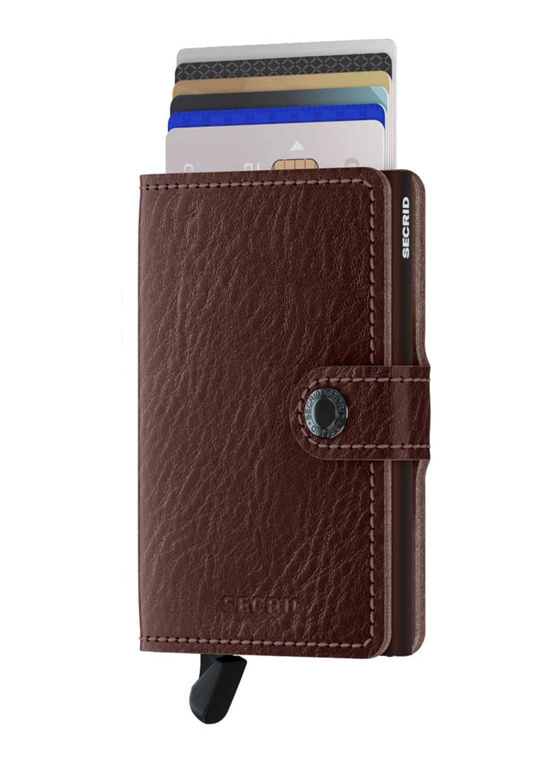 Secrid Miniwallet Wallet pasjeshouder van leer - voorkant 4 mahoniebruin