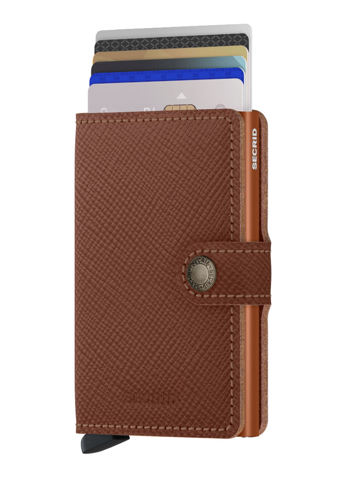 Secrid Miniwallet Wallet pasjeshouder van leer - voorkant 2 bruin