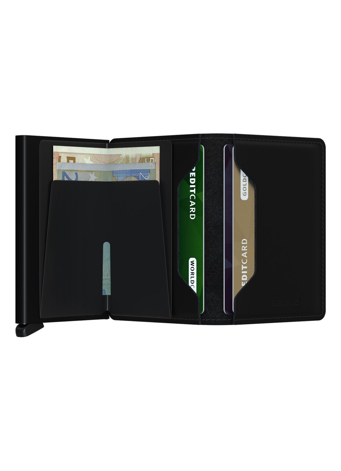 Secrid Slimwallet Matte Pasjeshouder van leer - achterkant zwart