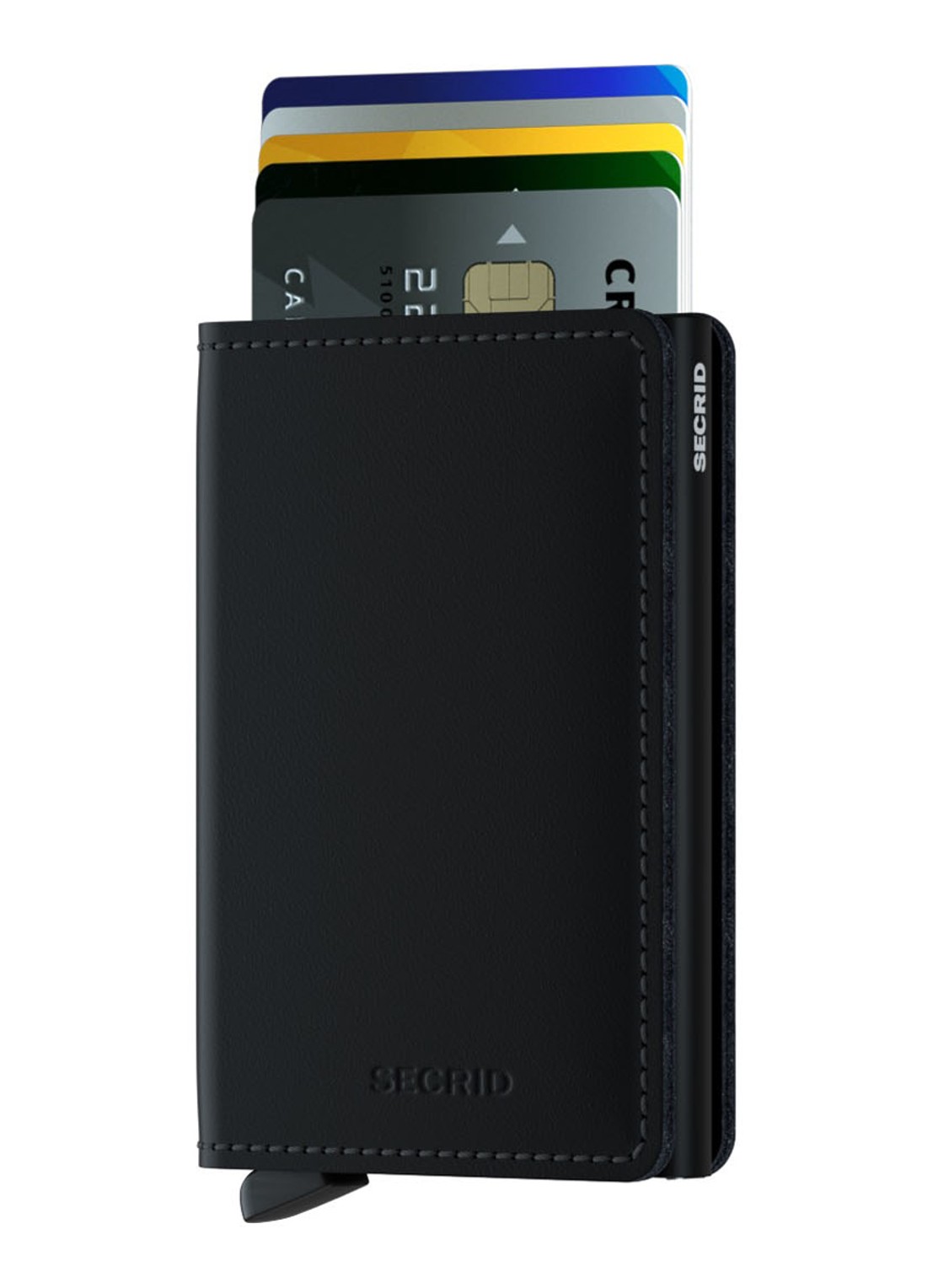 Secrid Slimwallet Matte Pasjeshouder van leer - voorkant 3 zwart