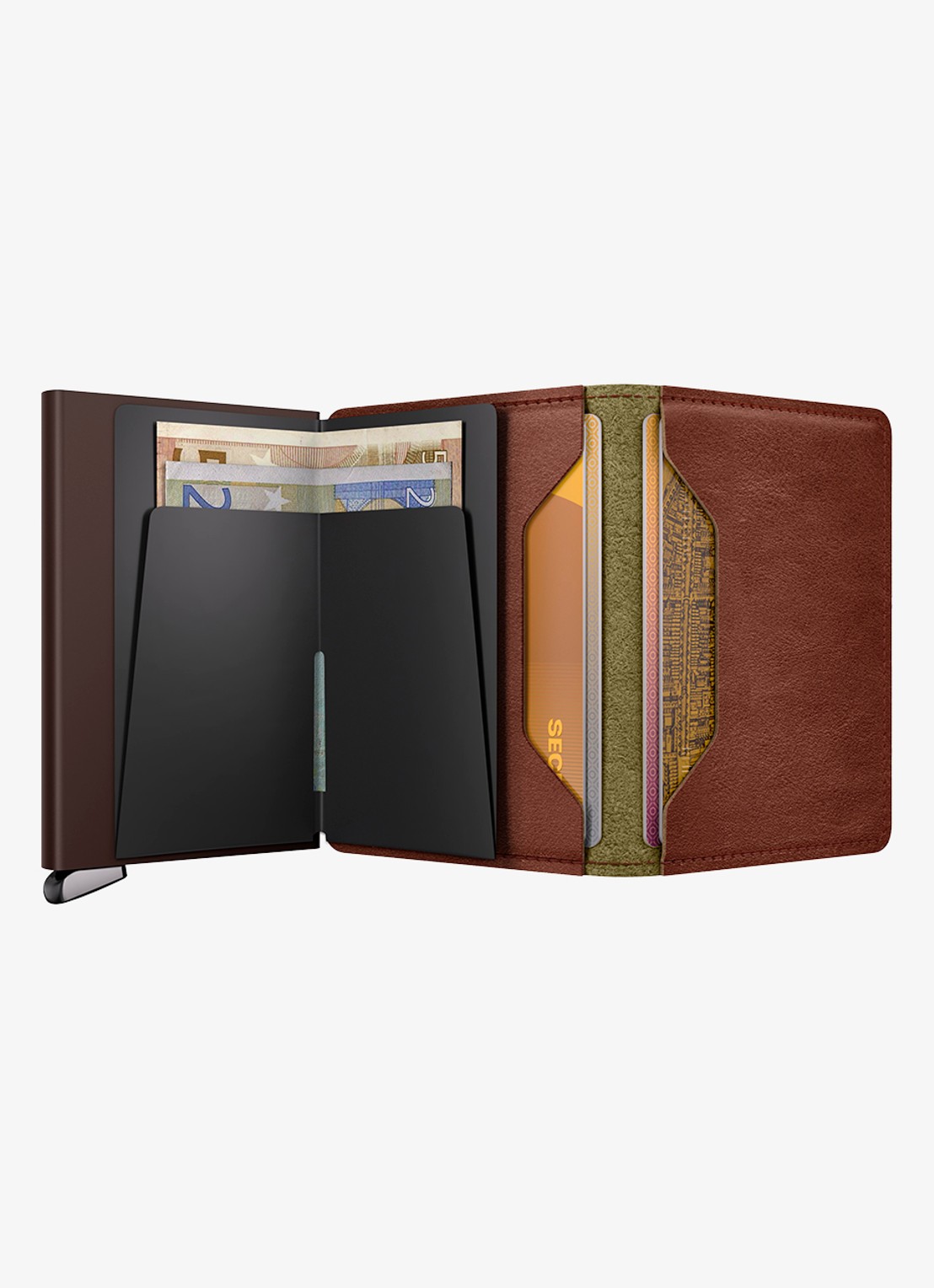 Secrid Slimwallet+ pasjeshouder van leer - detail 5 kastanjebruin