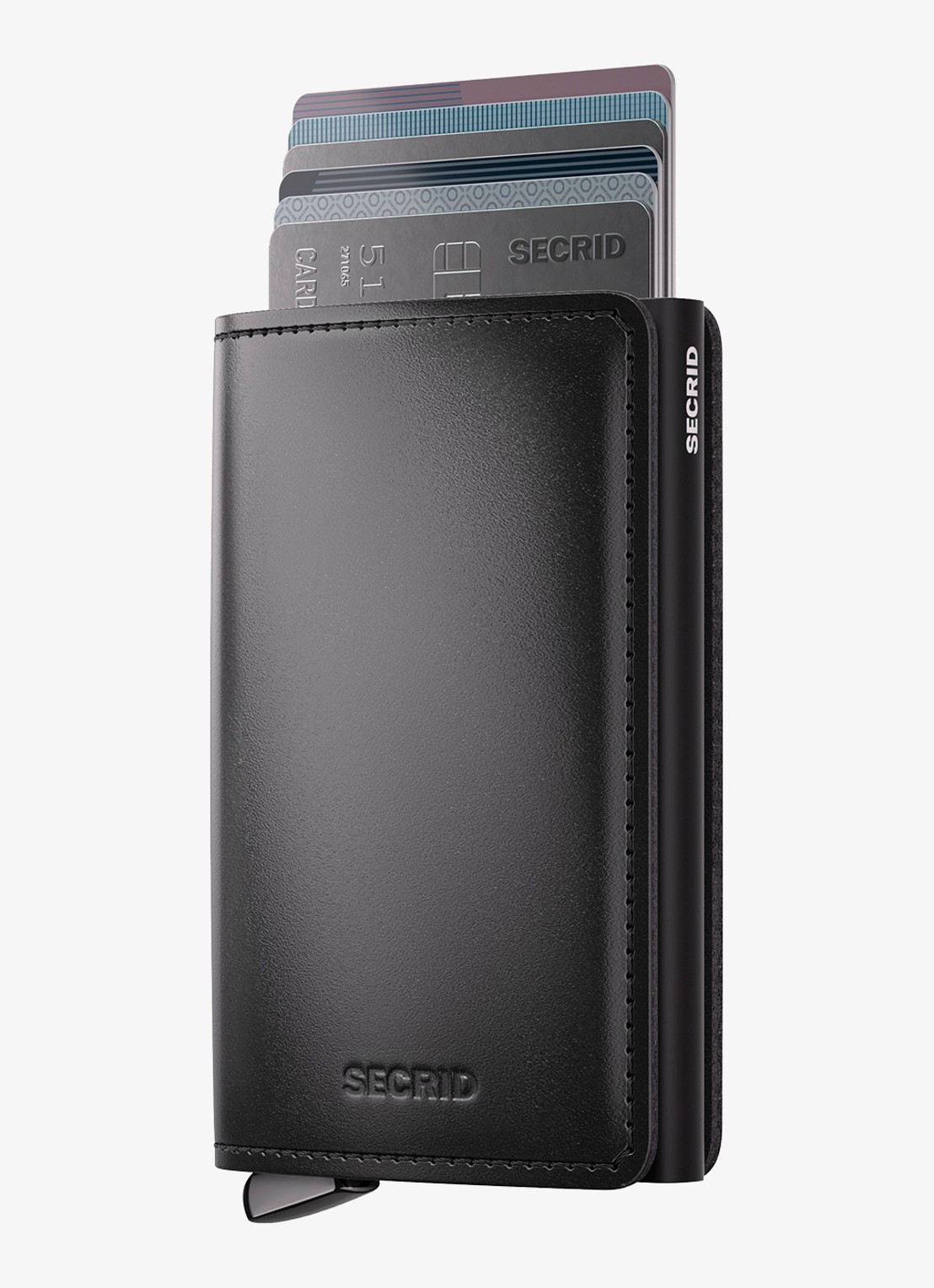Secrid Slimwallet+ pasjeshouder van leer - voorkant zwart