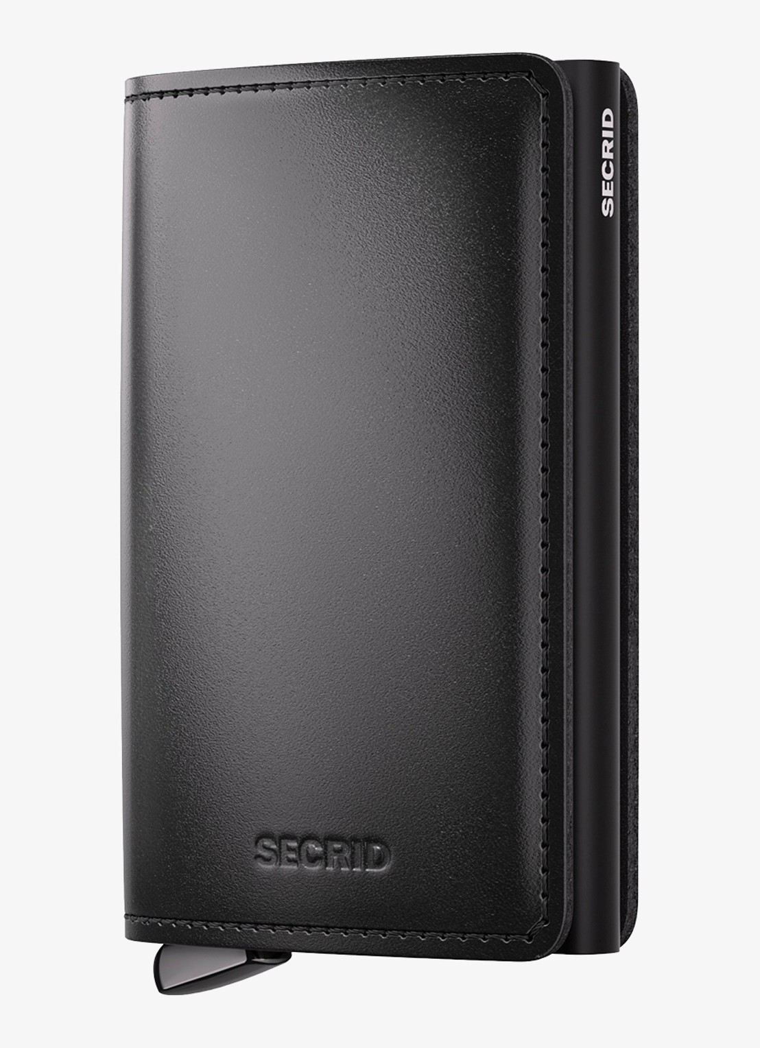 Secrid Slimwallet+ pasjeshouder van leer - voorkant 2 zwart