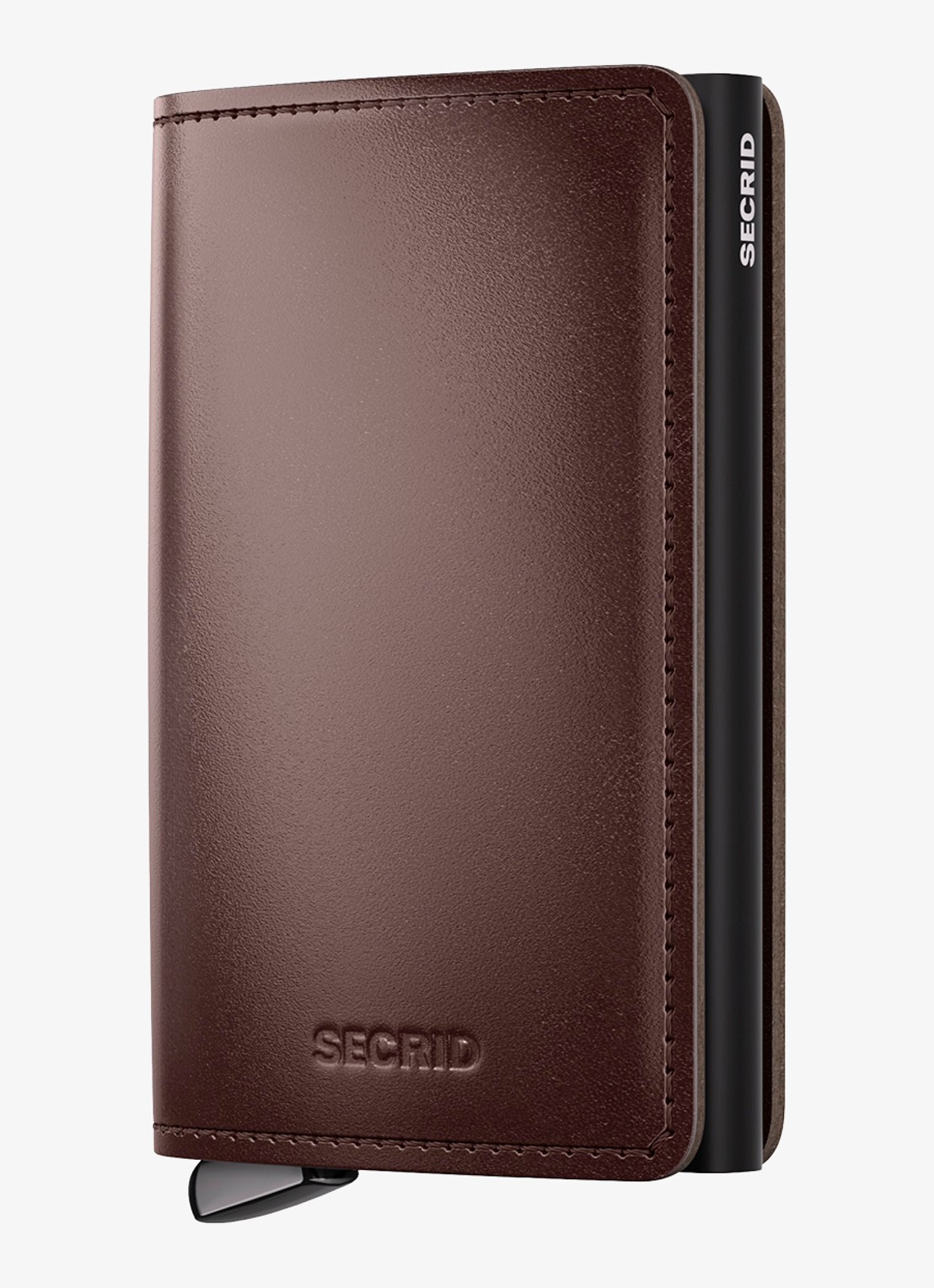 Secrid Slimwallet+ pasjeshouder van leer - voorkant 6 donkerbruin