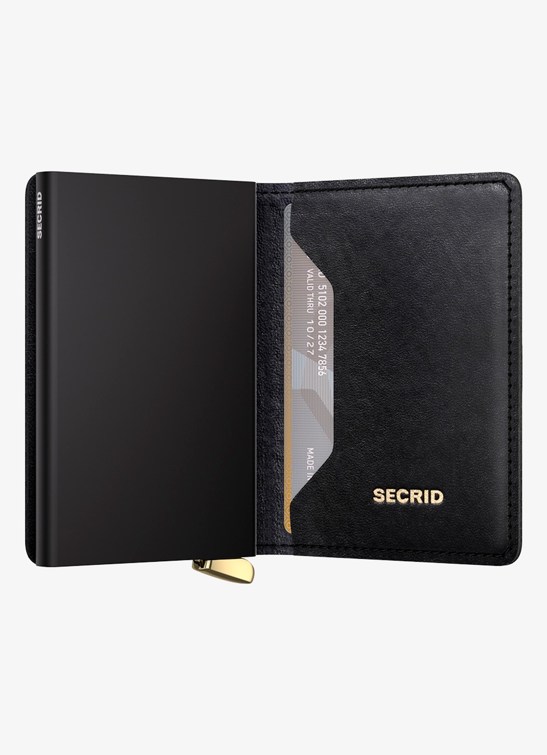 Secrid Slimwallet+ pasjeshouder van leer - detail 4 zwart