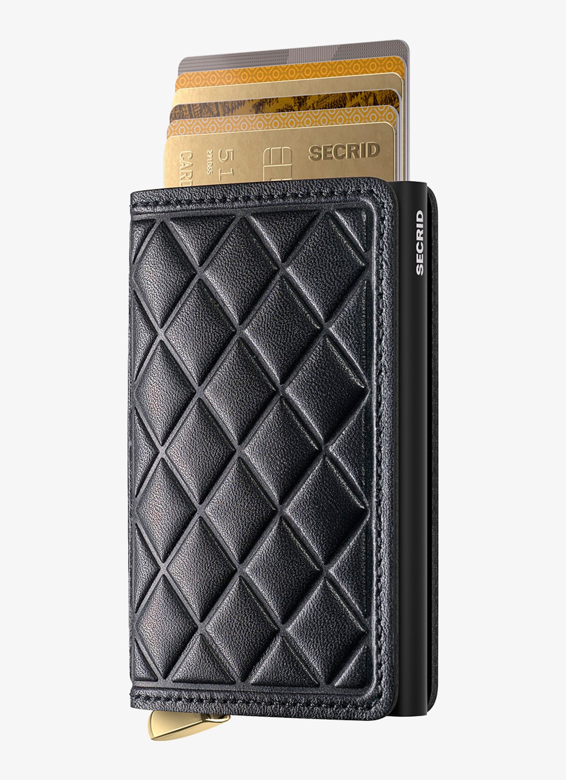 Secrid Slimwallet+ pasjeshouder van leer - voorkant zwart