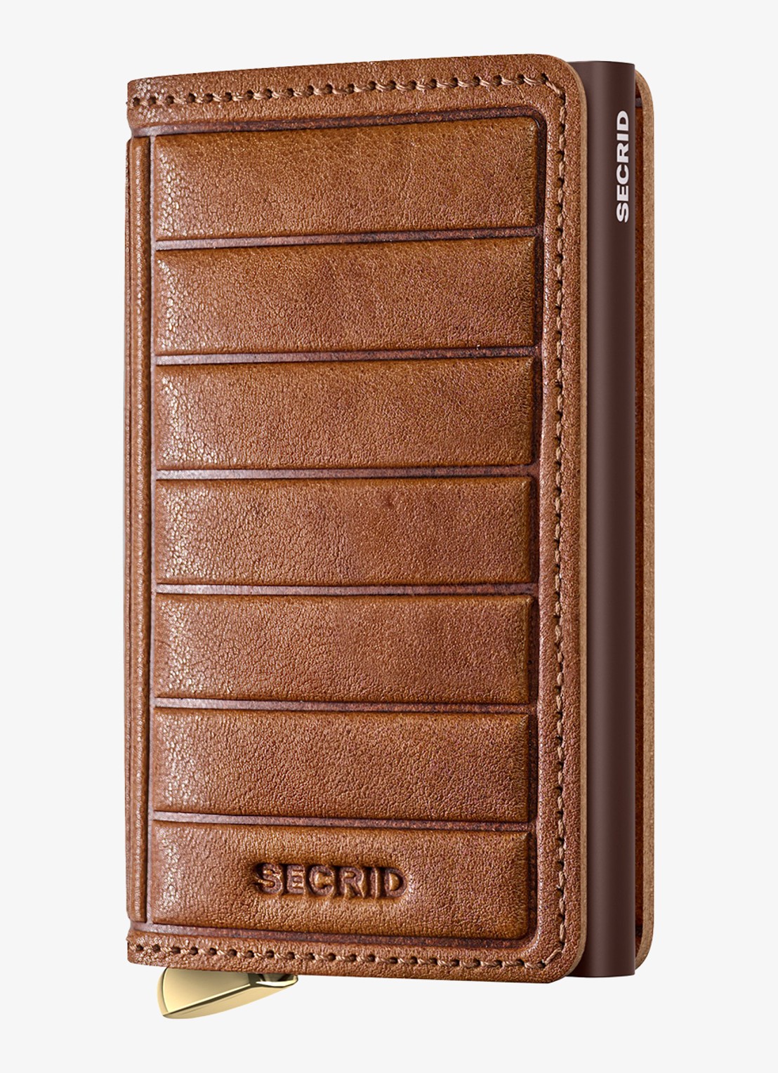 Secrid Slimwallet+ pasjeshouder van leer - voorkant 3 cognac
