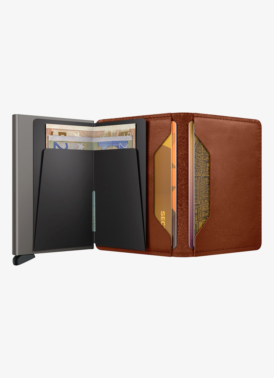 Secrid Slimwallet pasjeshouder van leer - detail 4 kastanjebruin