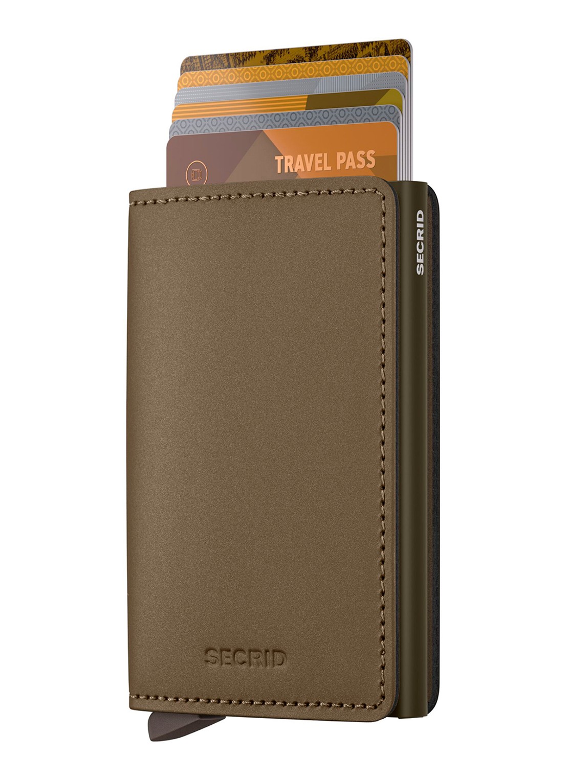Secrid Slimwallet pasjeshouder van leer - voorkant brons