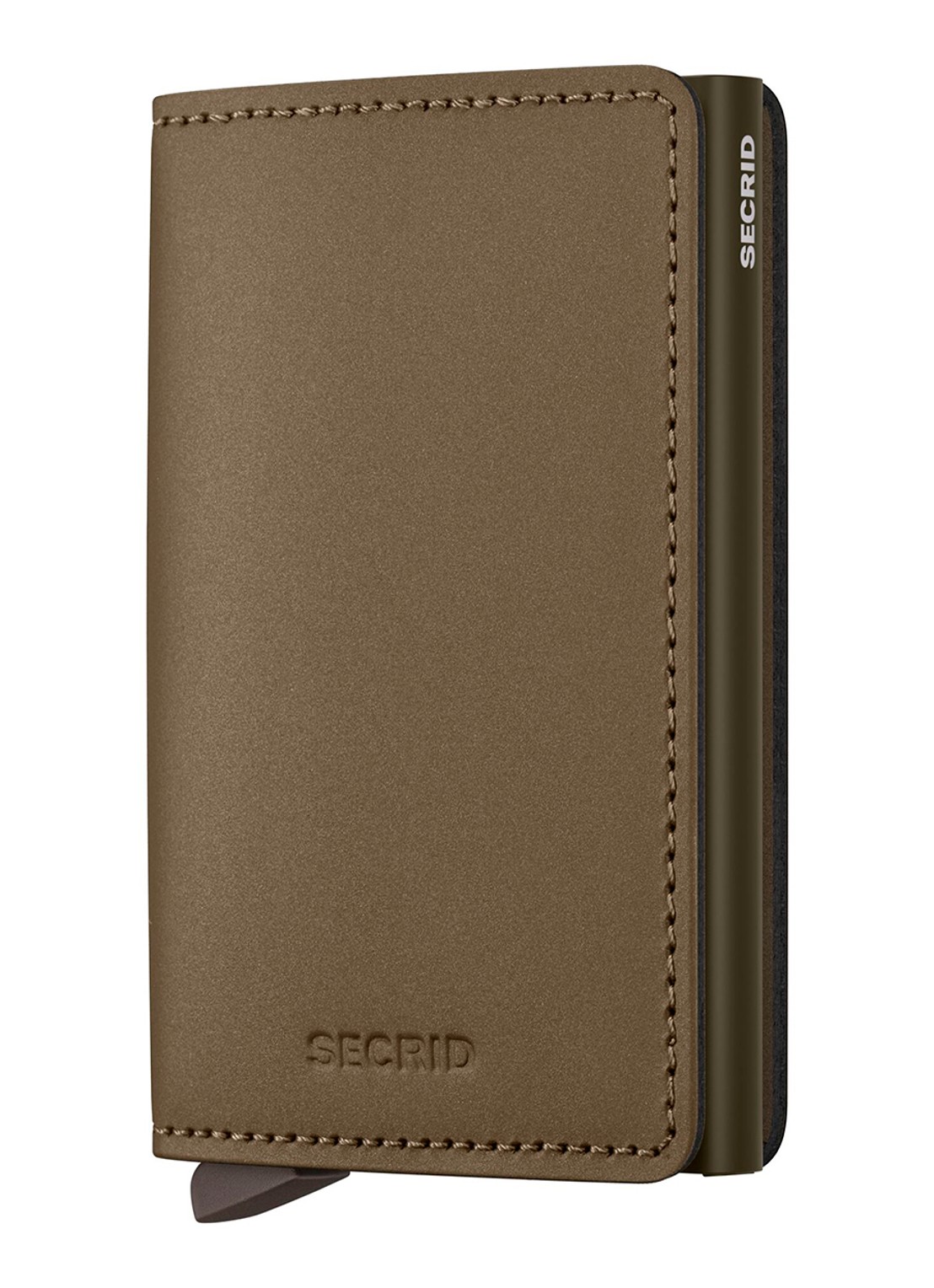 Secrid Slimwallet pasjeshouder van leer - voorkant 2 brons