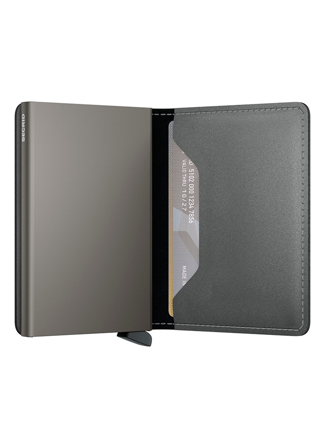 Secrid Slimwallet pasjeshouder van leer - detail grijs