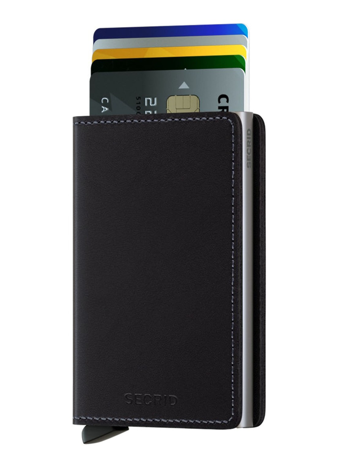 Secrid Slimwallet Wallet pasjeshouder van leer - voorkant 3 zwart