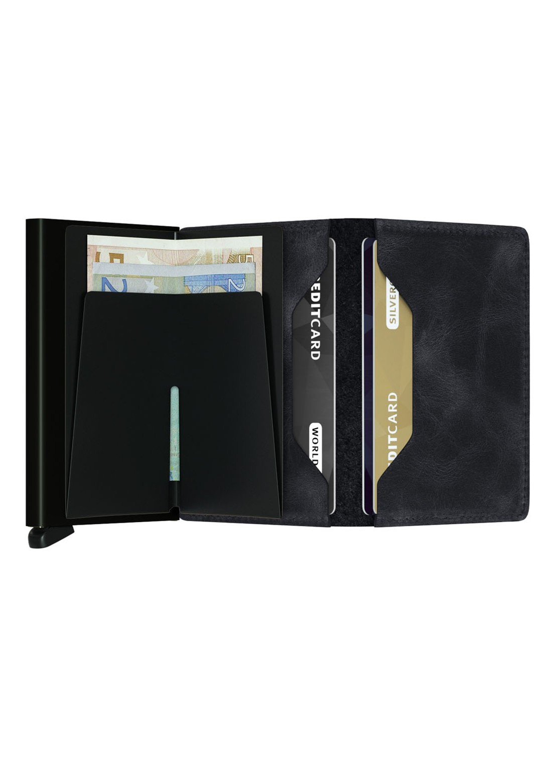 Secrid Slimwallet Wallet pasjeshouder van leer - achterkant antraciet