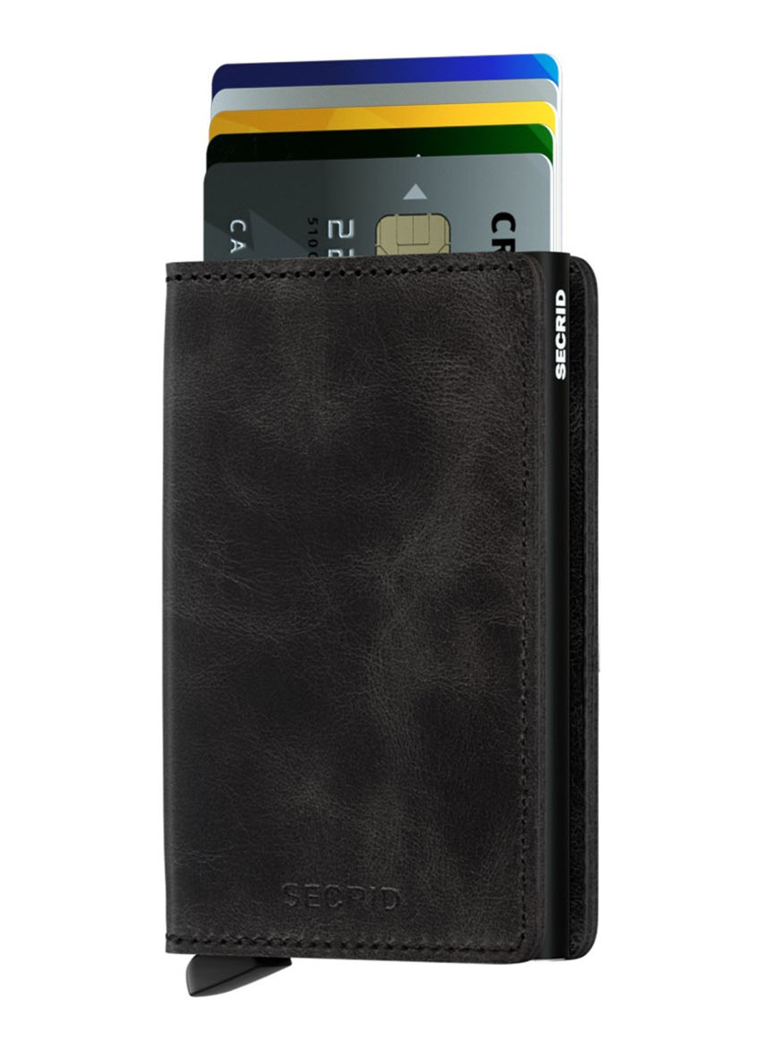 Secrid Slimwallet Wallet pasjeshouder van leer - voorkant 6 antraciet
