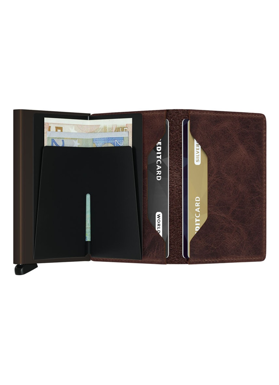 Secrid Slimwallet Wallet pasjeshouder van leer - achterkant 4 donkerbruin