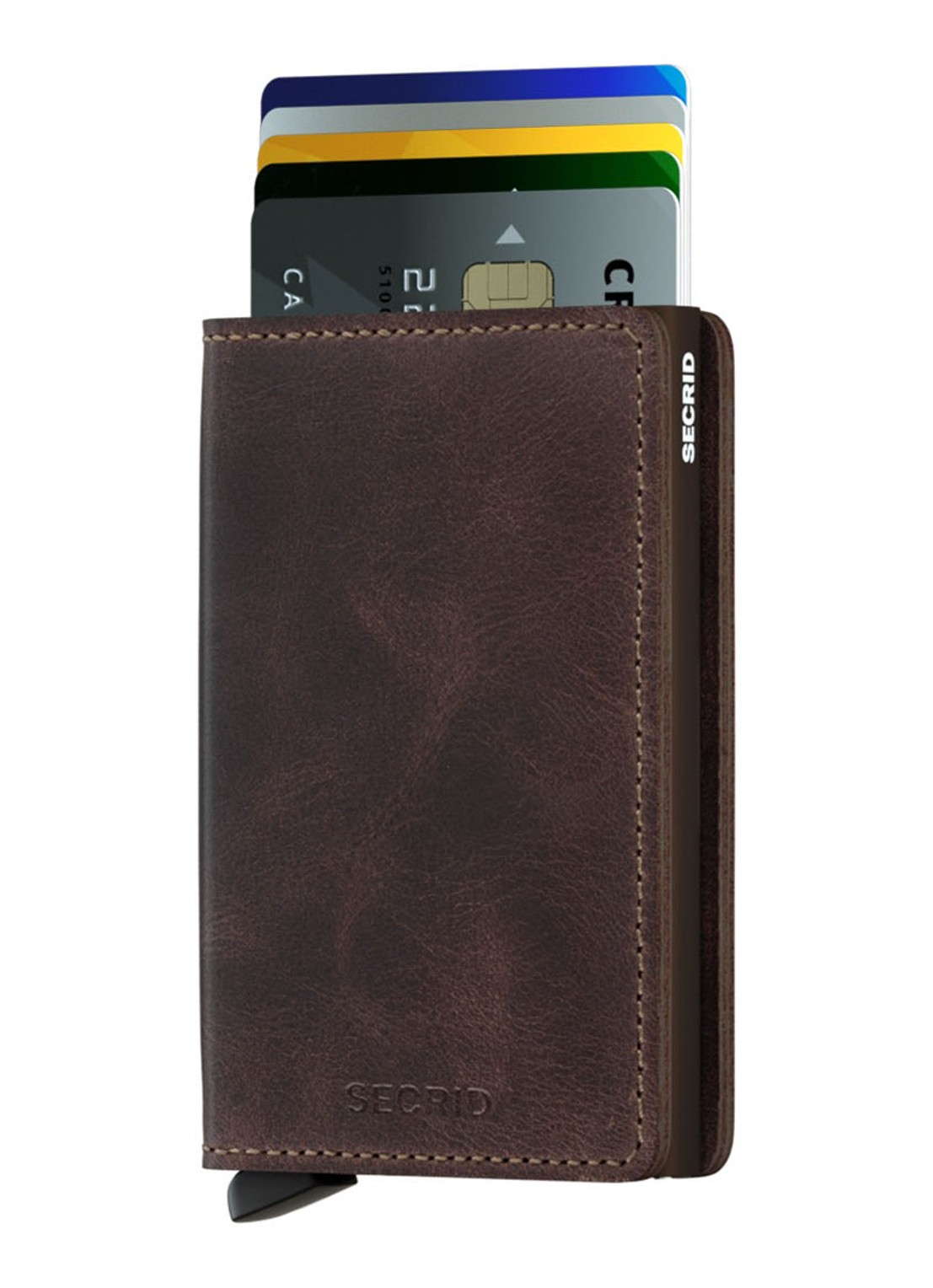 Secrid Slimwallet Wallet pasjeshouder van leer - voorkant 2 donkerbruin