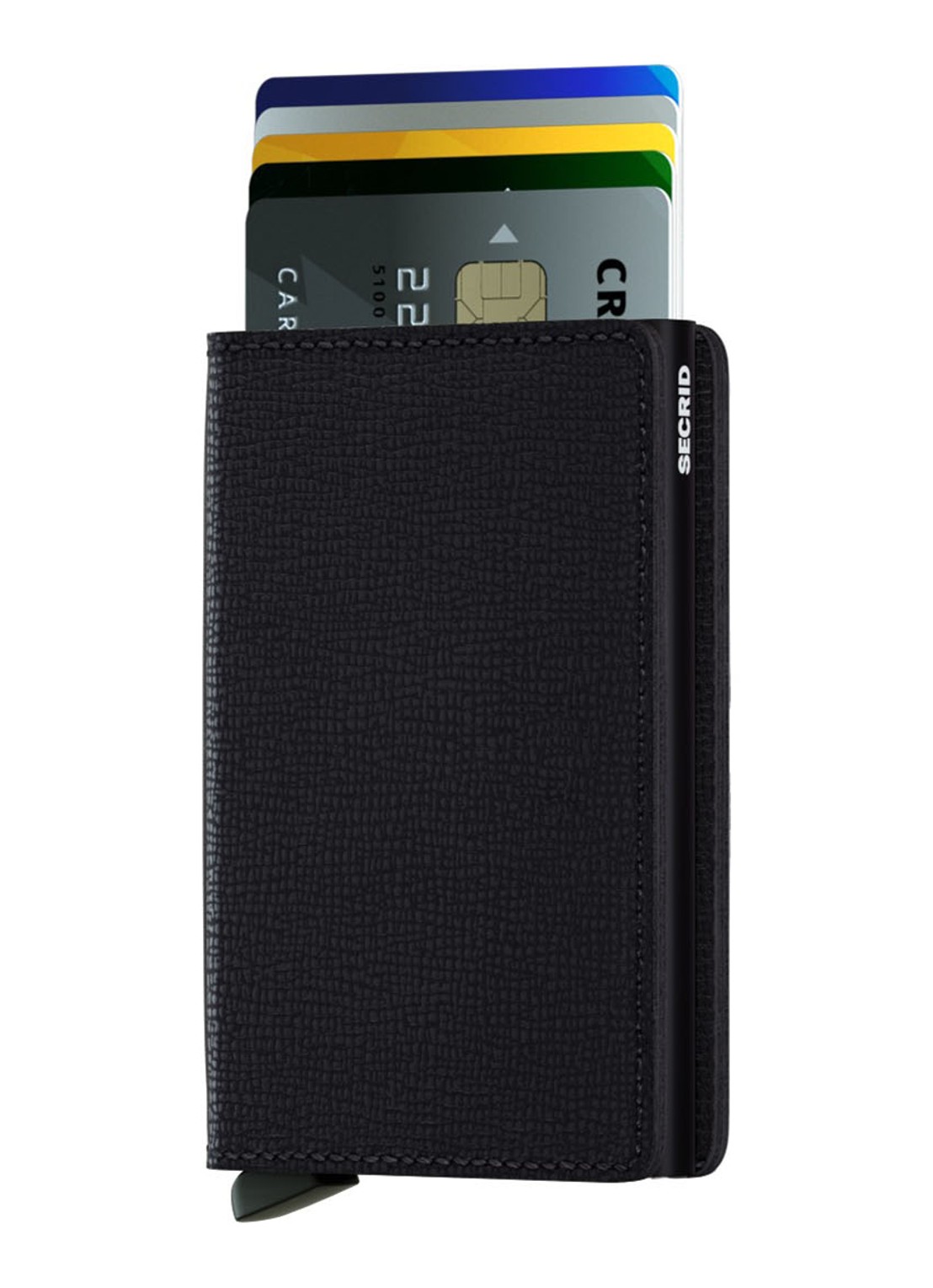 Secrid Slimwallet Wallet pasjeshouder van leer - voorkant 2 zwart