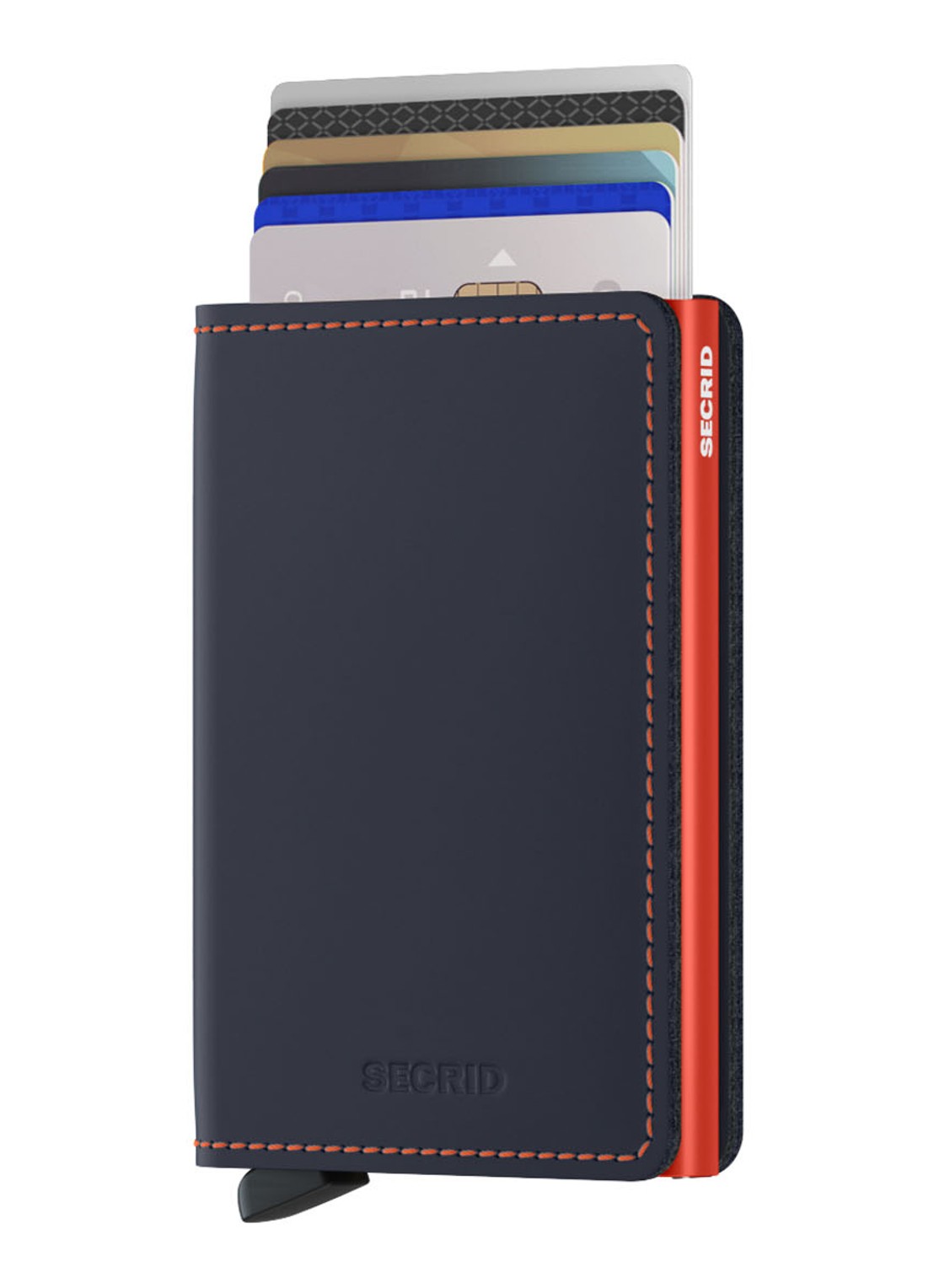 Secrid Slimwallet Wallet pasjeshouder van leer - voorkant 5 donkerblauw