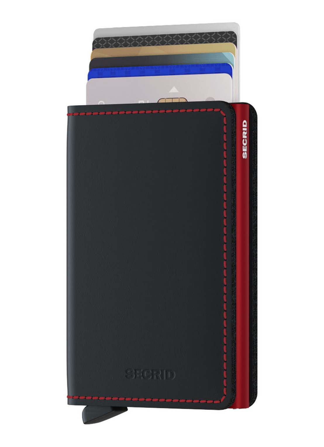 Secrid Slimwallet Wallet pasjeshouder van leer - voorkant 2 zwart