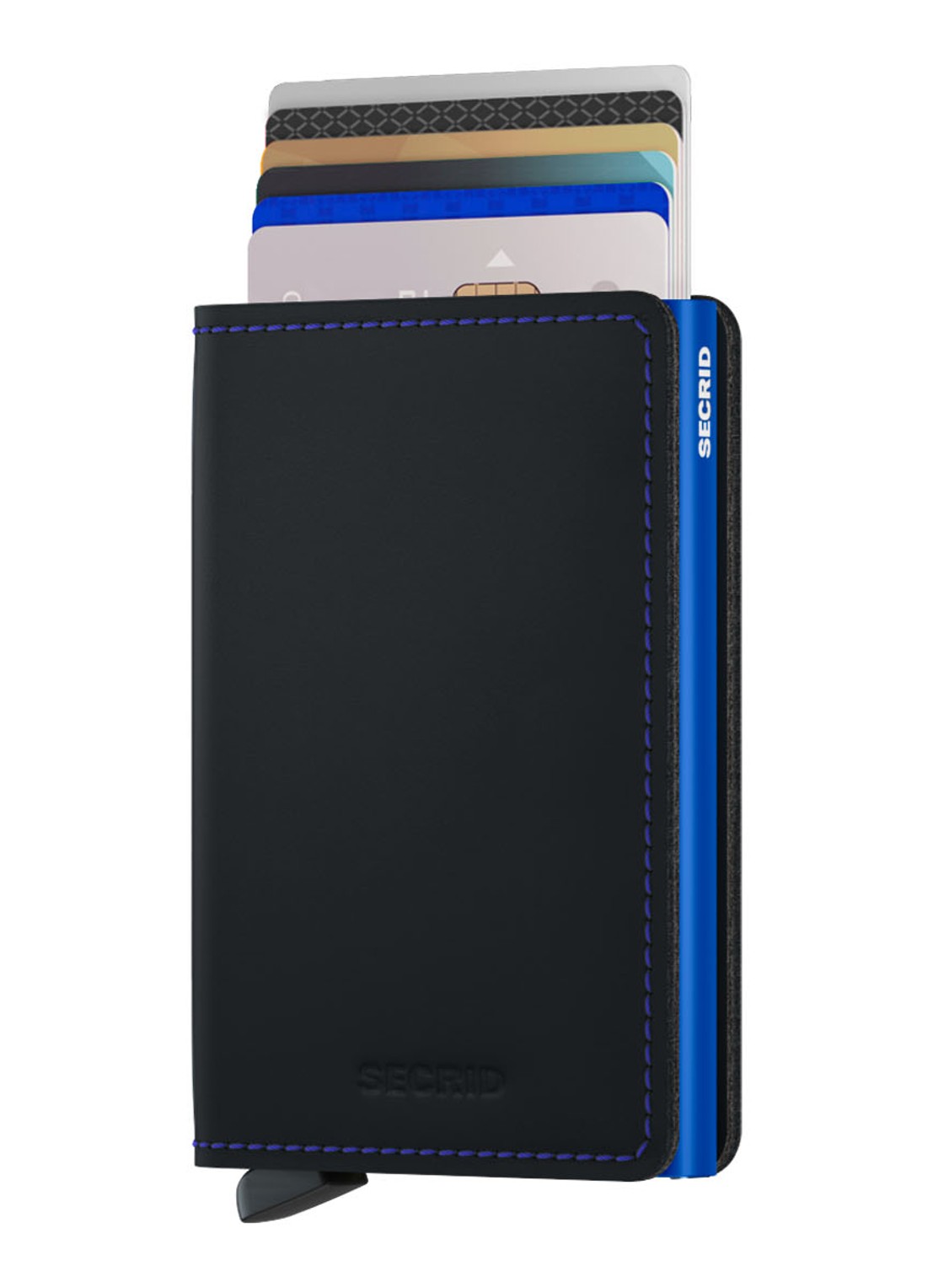 Secrid Slimwallet Wallet pasjeshouder van leer - voorkant 2 zwart